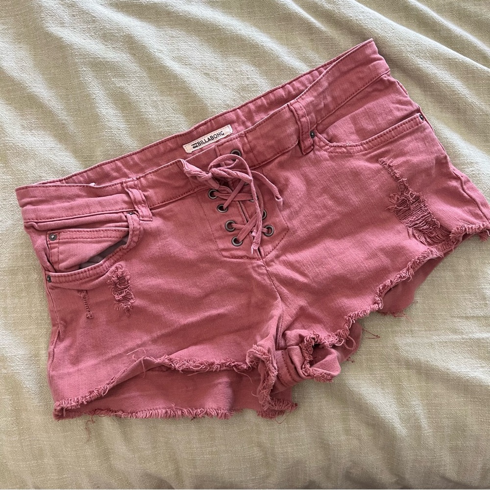 Billabong Pink Distressed Jean Shorts D-29